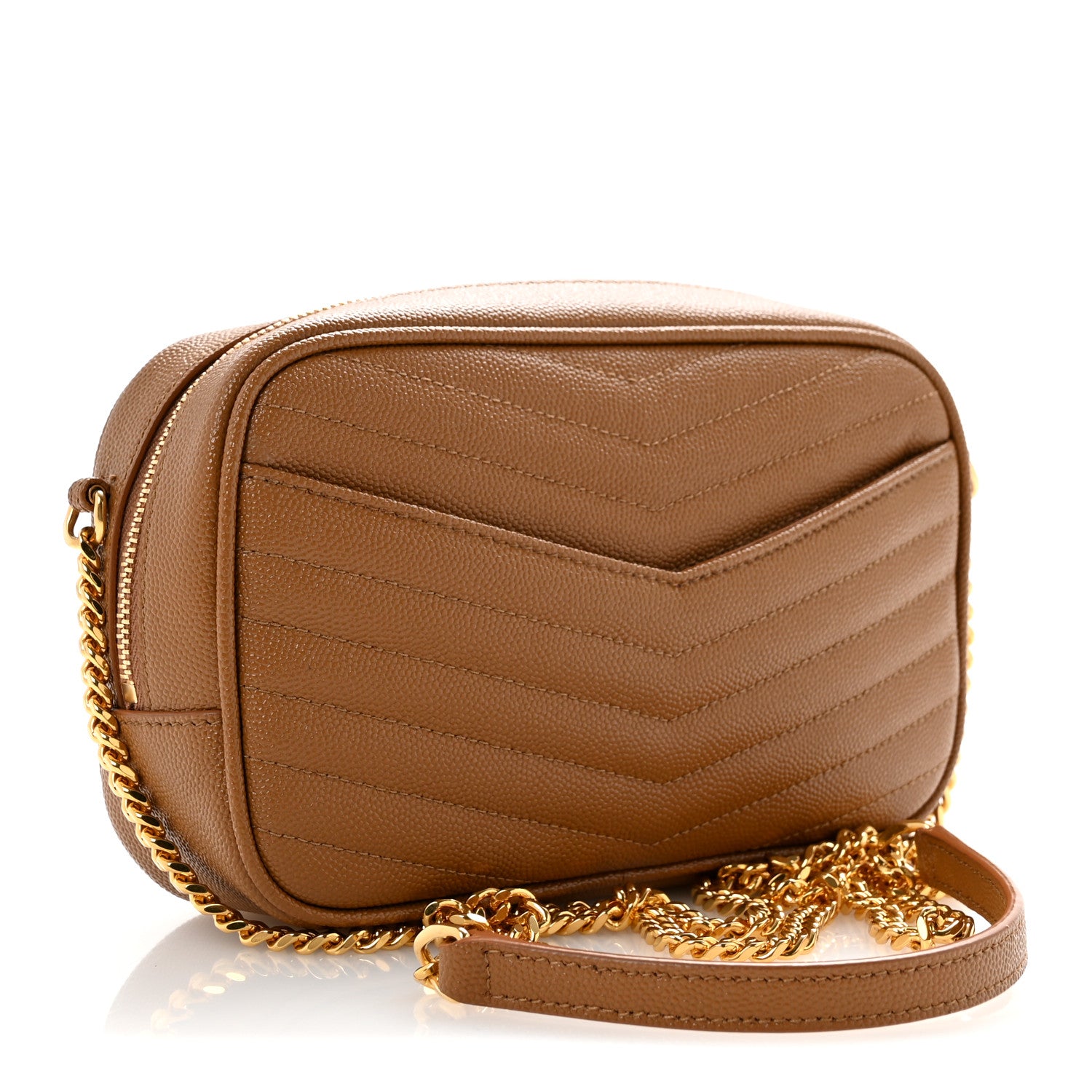 Saint Laurent Grain De Poudre Matelasse Monogram Mini Lou Camera Bag Dark Natural 3 of 12