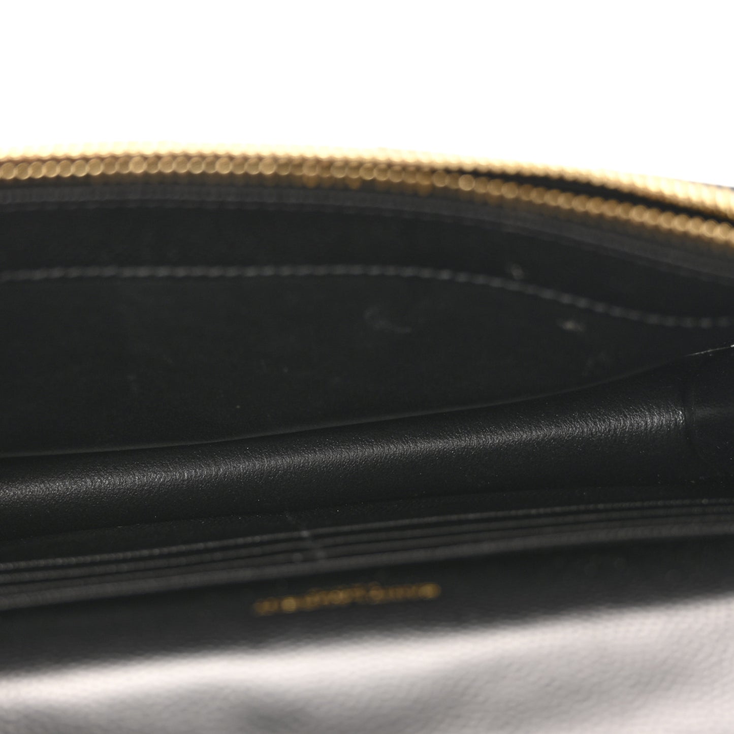 Grain De Poudre Matelasse Chevron Monogram Envelope Chain Wallet Black