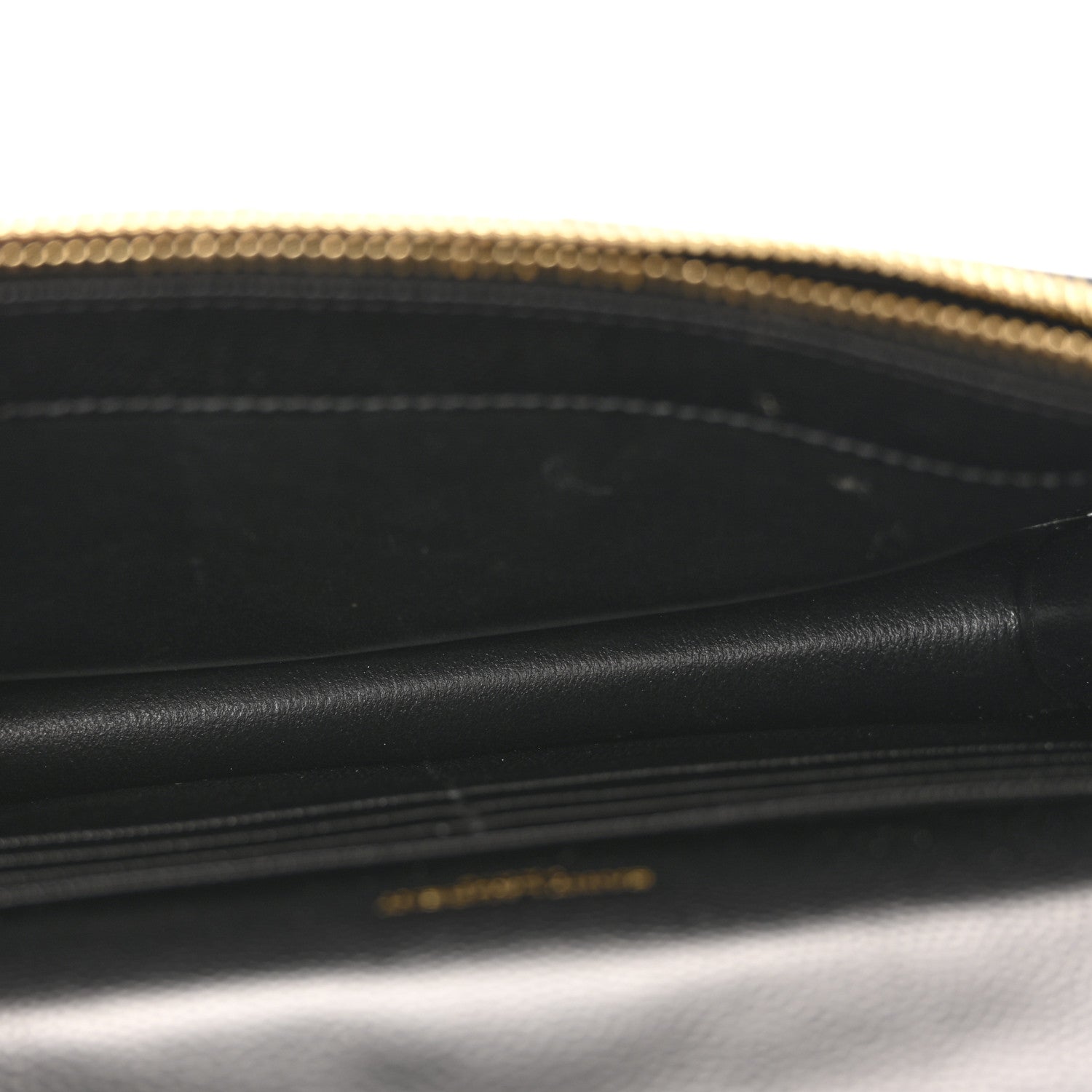 Saint Laurent Grain De Poudre Matelasse Chevron Monogram Envelope Chain Wallet Black 5 of 12