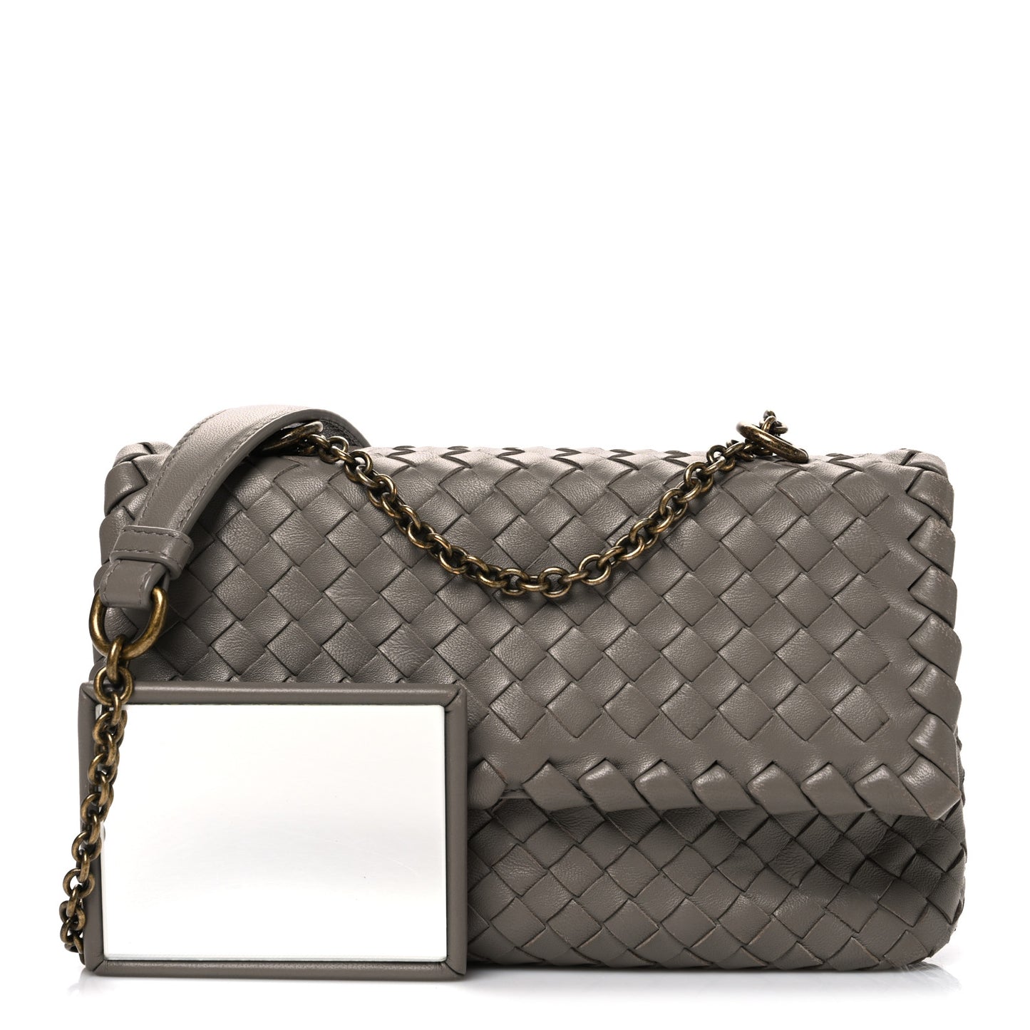 Nappa Intrecciato Baby Olimpia Shoulder Bag Limestone