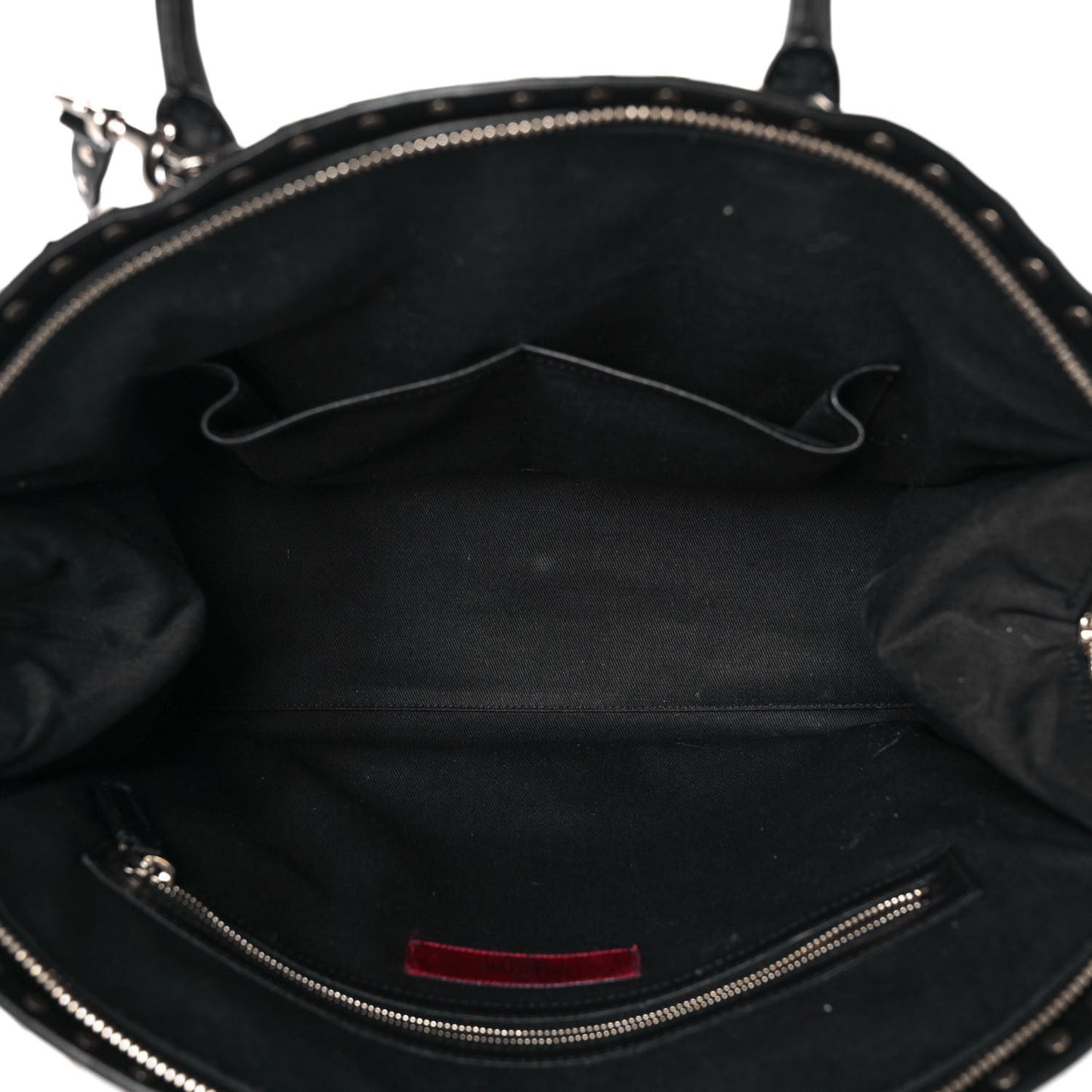 Vitello Rockstud Dome Shopper Black