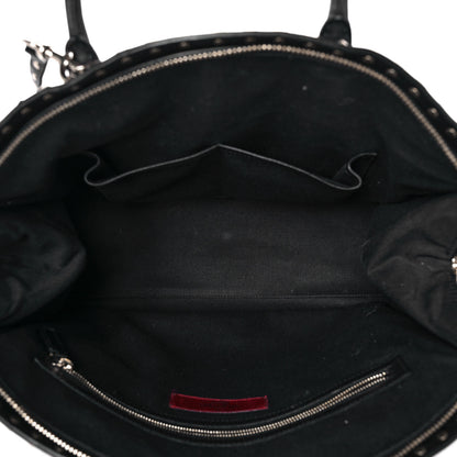 Valentino Garavani Vitello Rockstud Dome Shopper Black 5 of 11