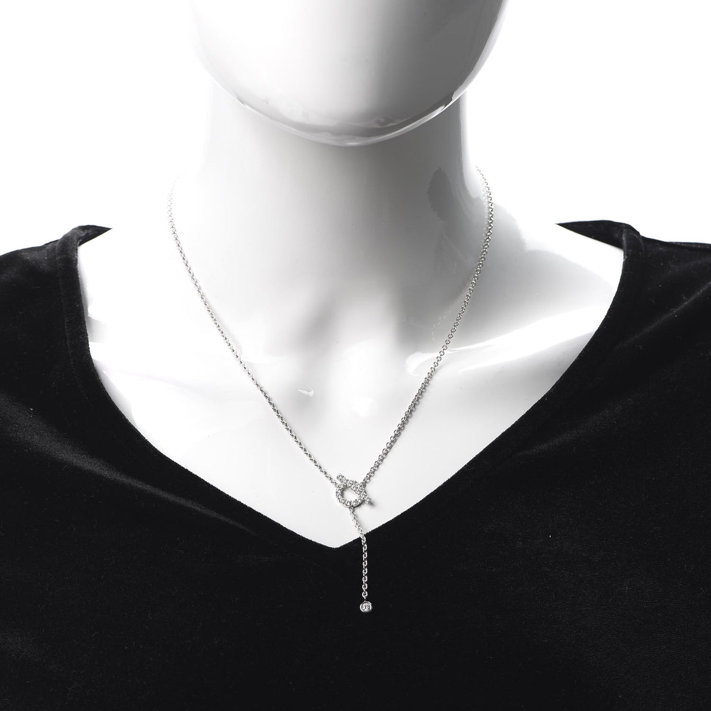18K White Gold Diamond Finesse Lariat Necklace