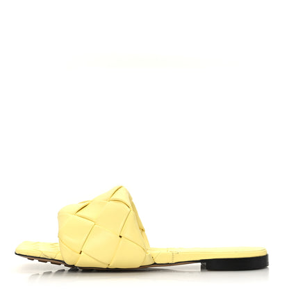Bottega Veneta Nappa Maxi Intrecciato Lido Flat Sandals 39.5 Lemonade 1 of 7