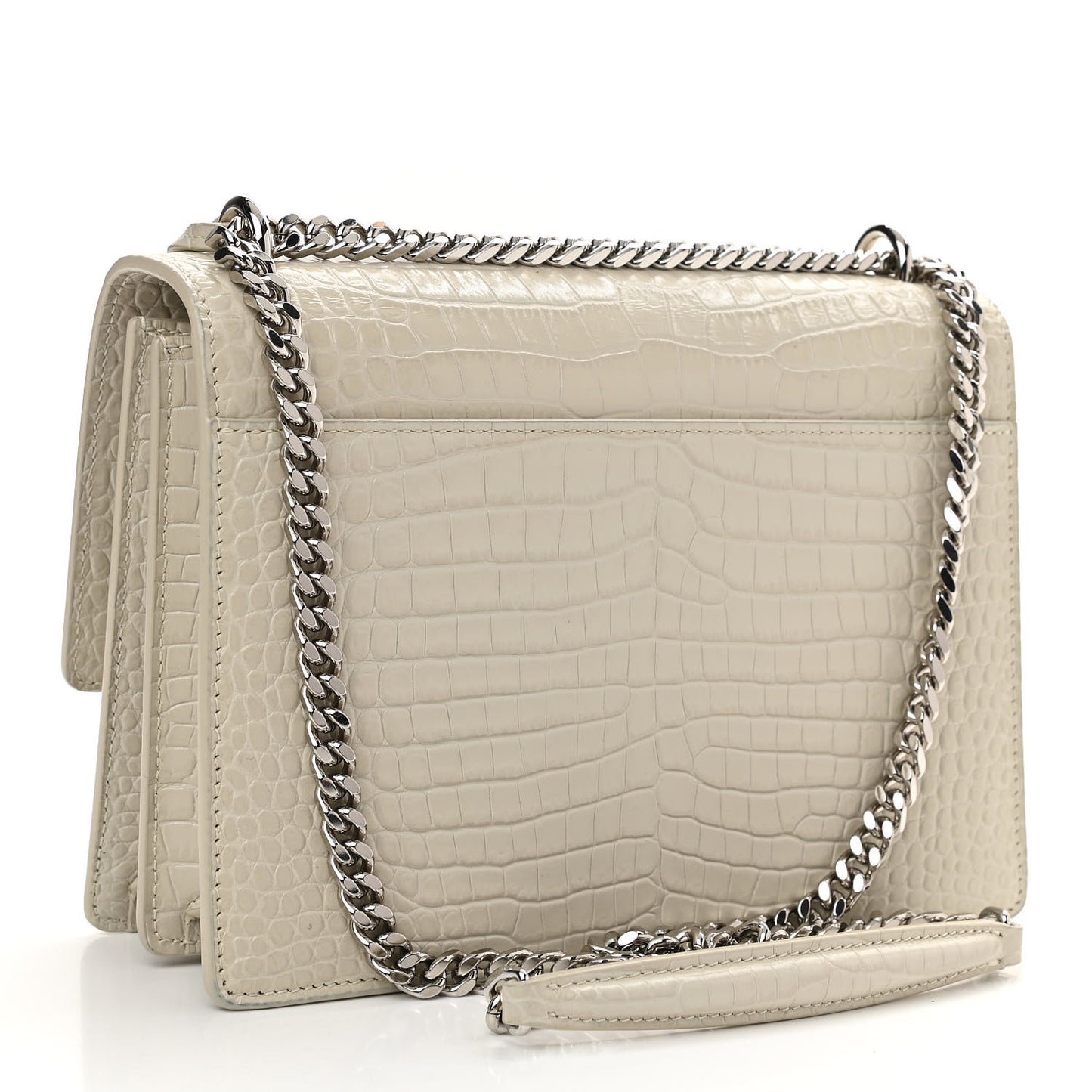 Calfskin Crocodile Embossed Medium Monogram Sunset Blanc Vintage