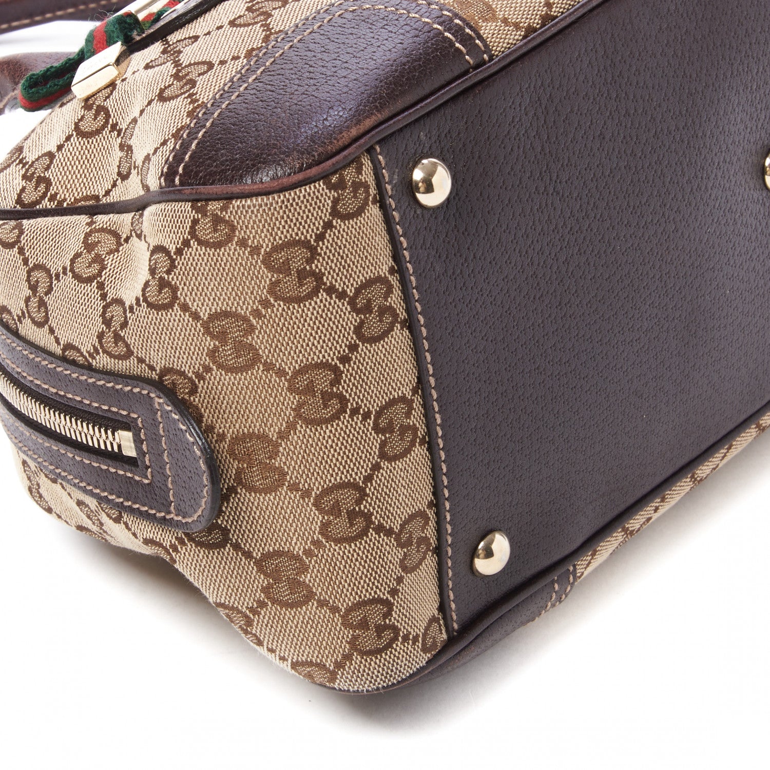 Gucci Monogram Small Princy Satchel Dark Brown 6 of 11