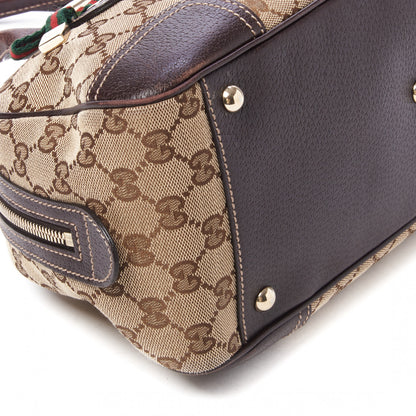 Gucci Monogram Small Princy Satchel Dark Brown 6 of 11