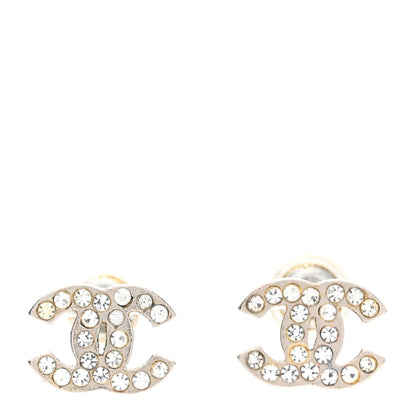 Chanel Crystal Mini Timeless CC Earrings Silver 1 of 4