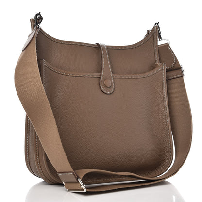 Hermes Taurillon Clemence Evelyne III PM Etoupe 3 of 9