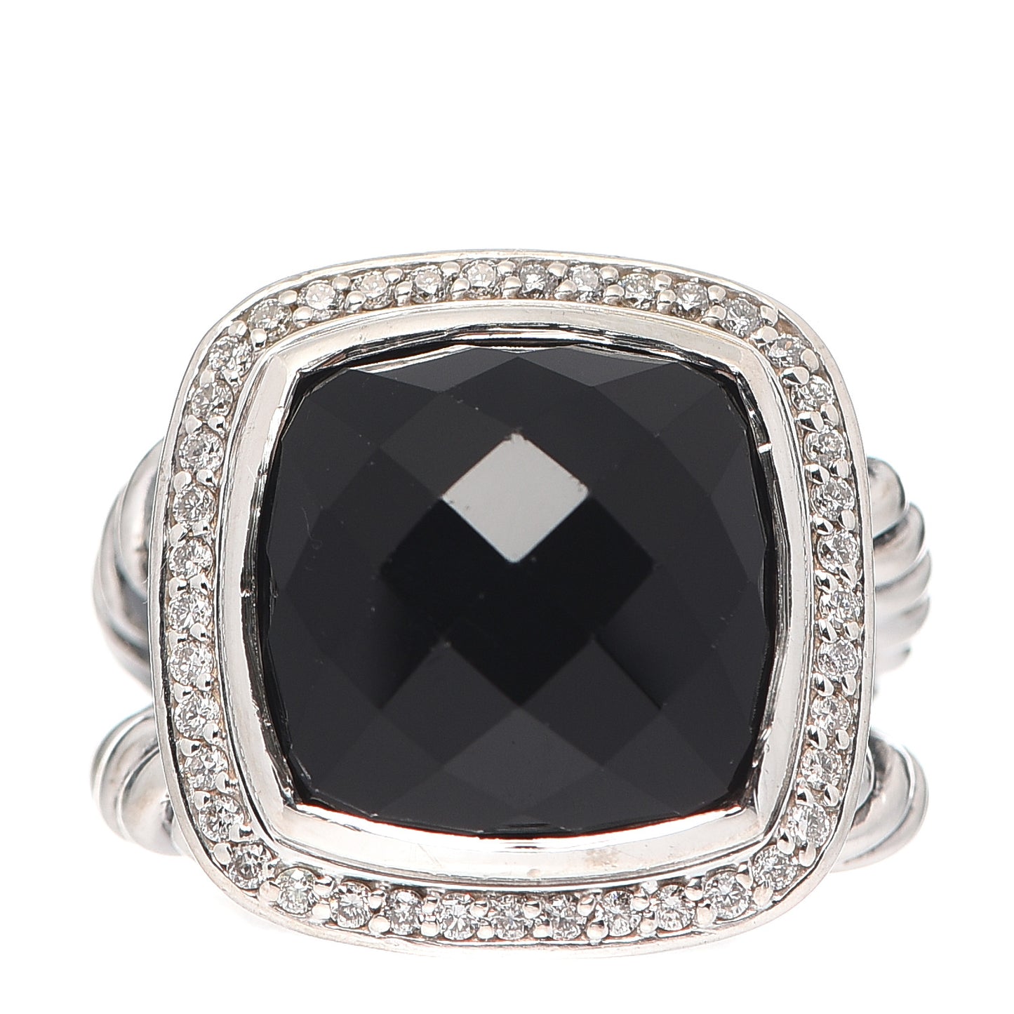 Sterling Silver Diamond Black Onyx 14mm Albion Ring 54 6.75