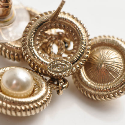 Chanel Pearl CC Dangle Earrings Gold 4 of 4