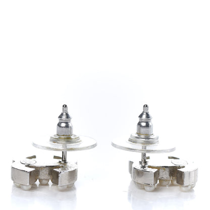 Chanel Pearl CC Earrings Silver 3 of 4