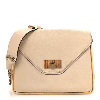 Chloe Grained Calfskin Medium Sally Flap Bag Cream 1 of 13