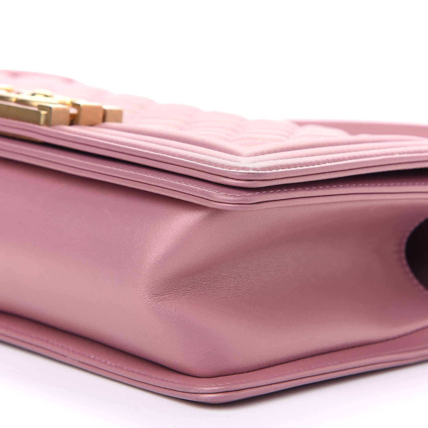 Chanel Metallic Calfskin Quilted Medium Boy Flap Pink 8 of 8