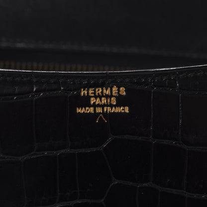 Hermes Shiny Porosus Crocodile Constance 24 Black 13 of 20