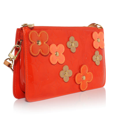 Louis Vuitton Vernis Lexington Fleurs Pochette Orange 3 of 7