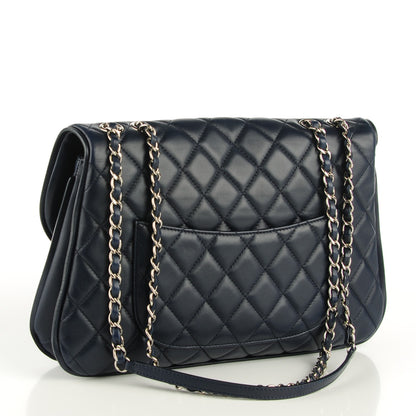 Chanel Lambskin Quilted Pagode Piping Flap Dark Navy Blue 3 of 8