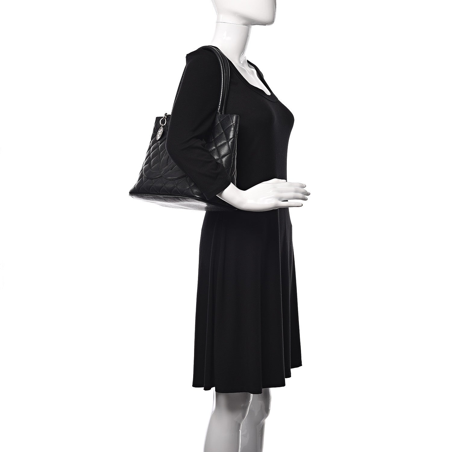 Chanel Caviar Quilted Medallion Tote Black 2 of 15
