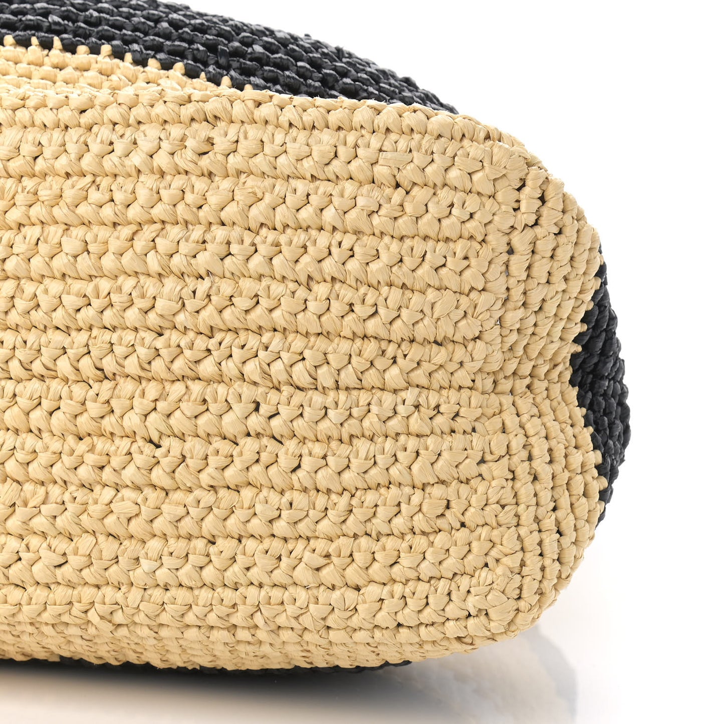 Raffia Logo Tote Naurale Black