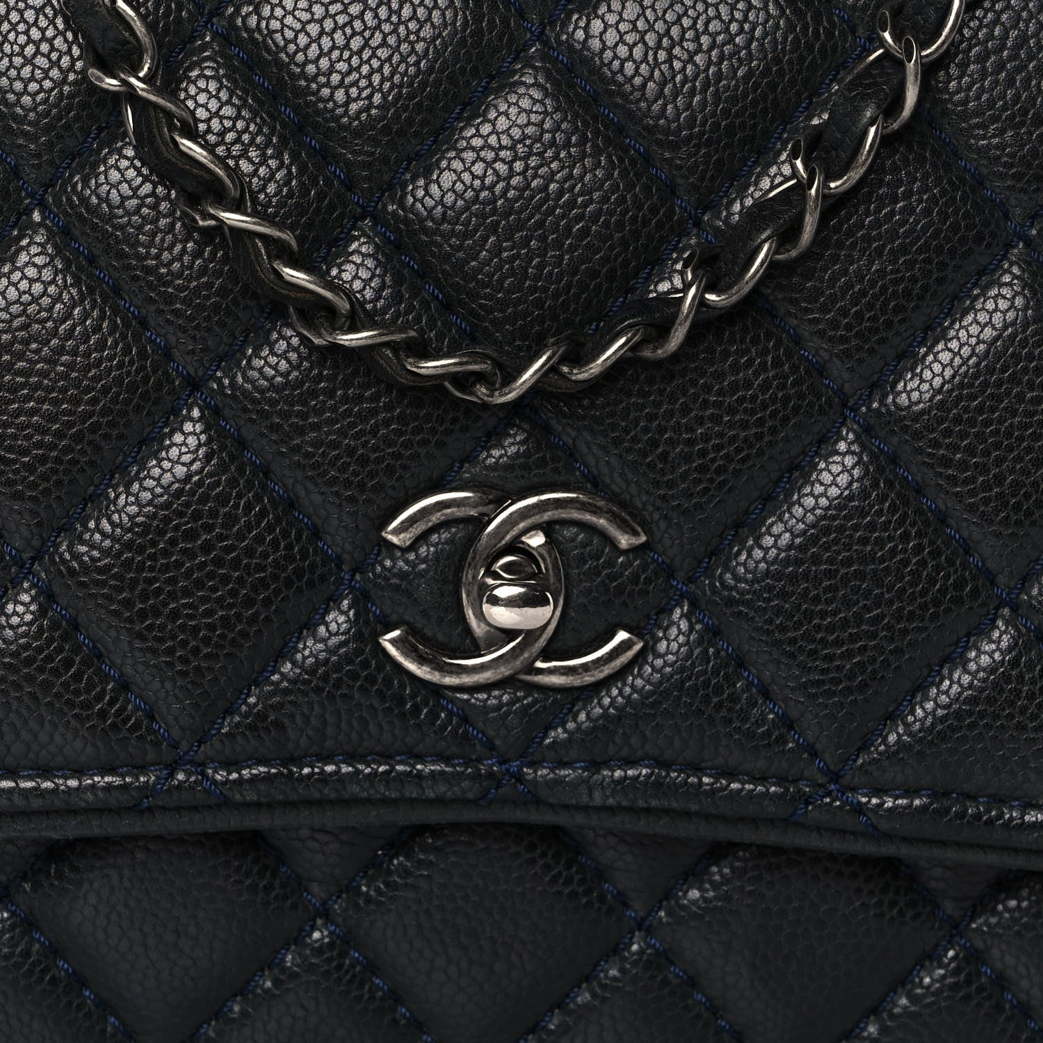 Chanel Caviar Quilted Flap With Chain Blue 11 of 11