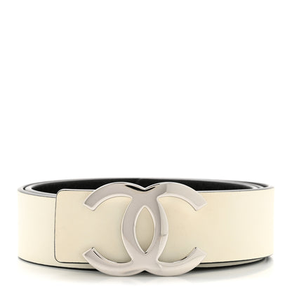 Chanel Calfskin CC Reversible Belt 85 White Black 1 of 9