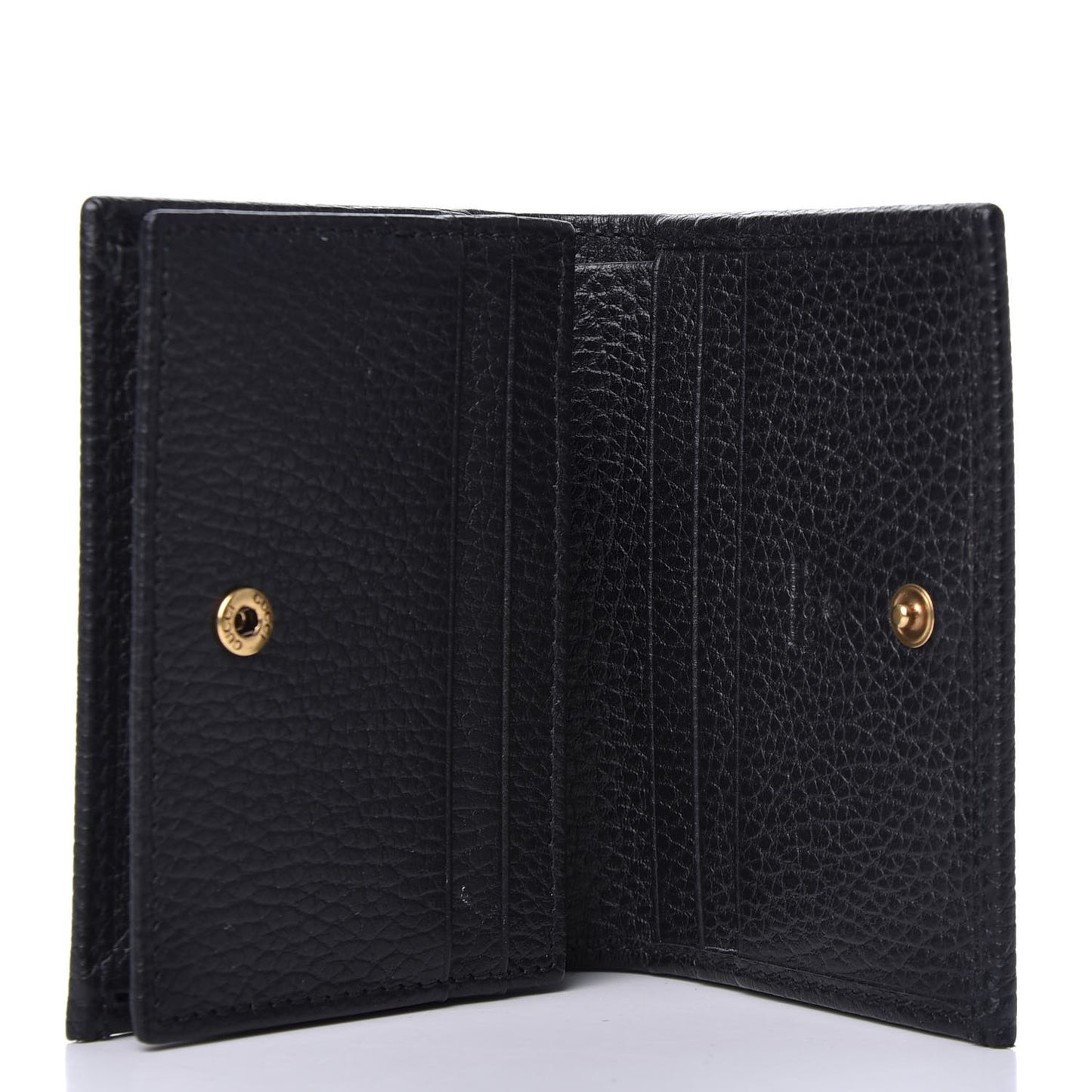 Pebbled Calfskin Butterfly Card Case Black