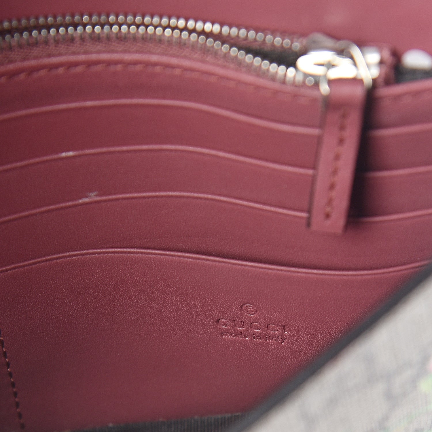 Gucci GG Supreme Monogram Blooms Chain Wallet Beige Multicolor Dry Rose 5 of 7