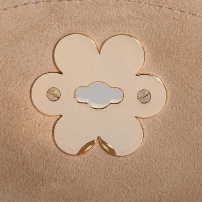 Mulberry Soft Matte Pebbled Flower Lock Crossbody Bag Beige 9 of 10