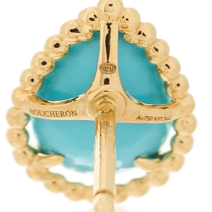 18K Yellow Gold Turquoise Serpent Boheme Stud Earrings