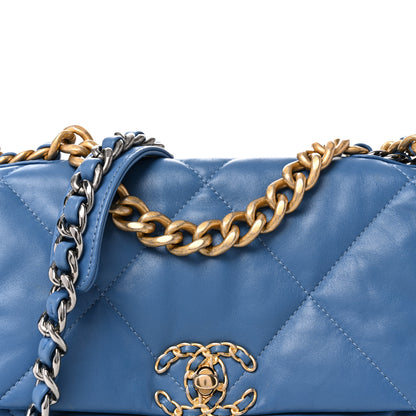 Chanel Lambskin Quilted Medium Chanel 19 Flap Blue 8 of 10