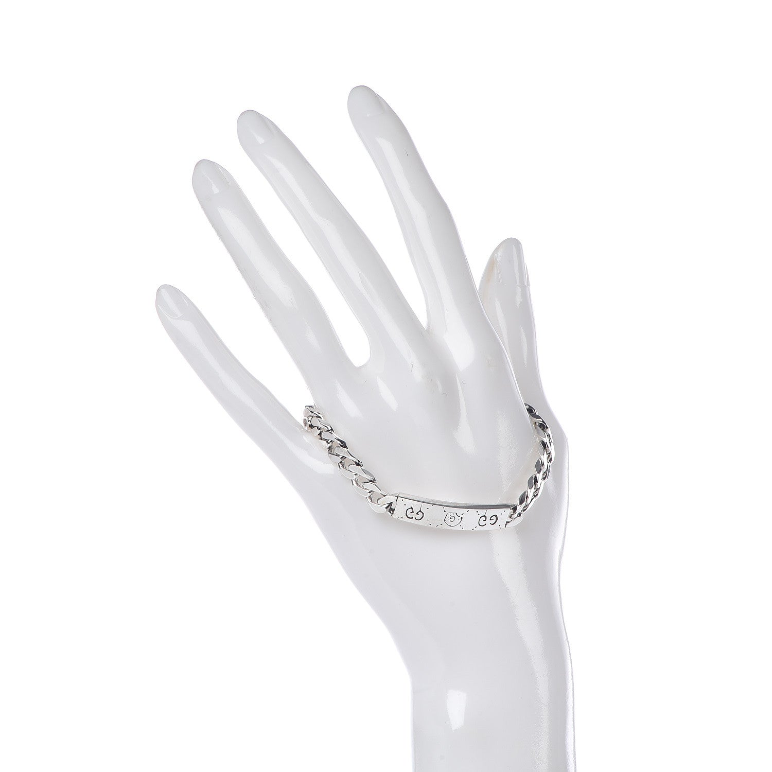 Gucci Sterling Silver GucciGhost Hamlet Skull ID Chain Bracelet 2 of 5