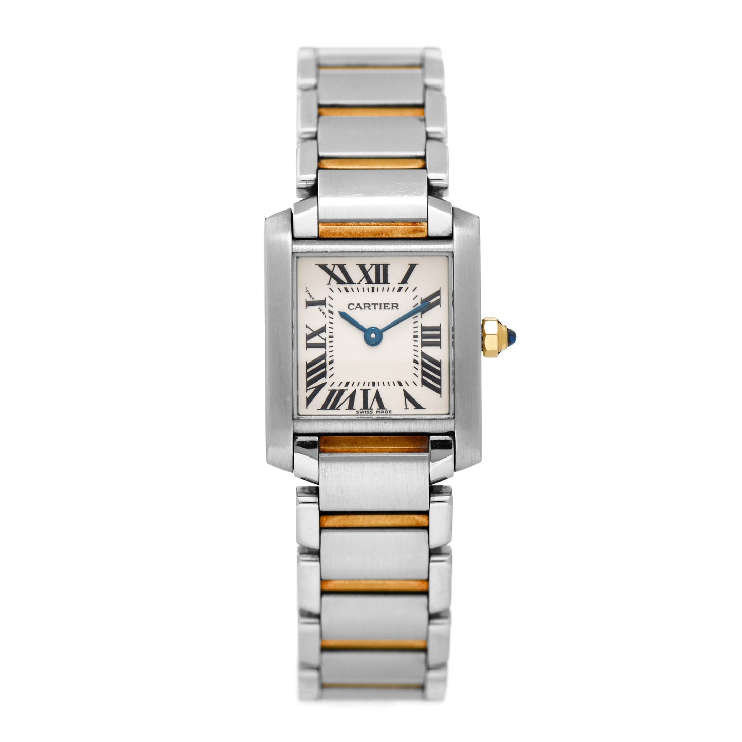 Stainless Steel 18K Yellow Gold 20mm Tank Francaise Quartz Watch