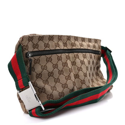 Gucci GG Monogram Web Double Pocket Belt Bag Dark Brown 3 of 9