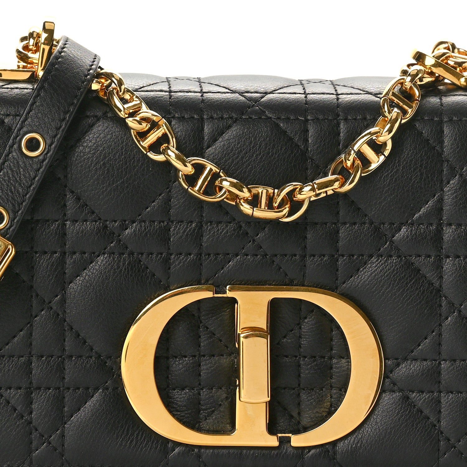 Christian Dior Calfskin Cannage Small Caro Bag Black 8 of 10