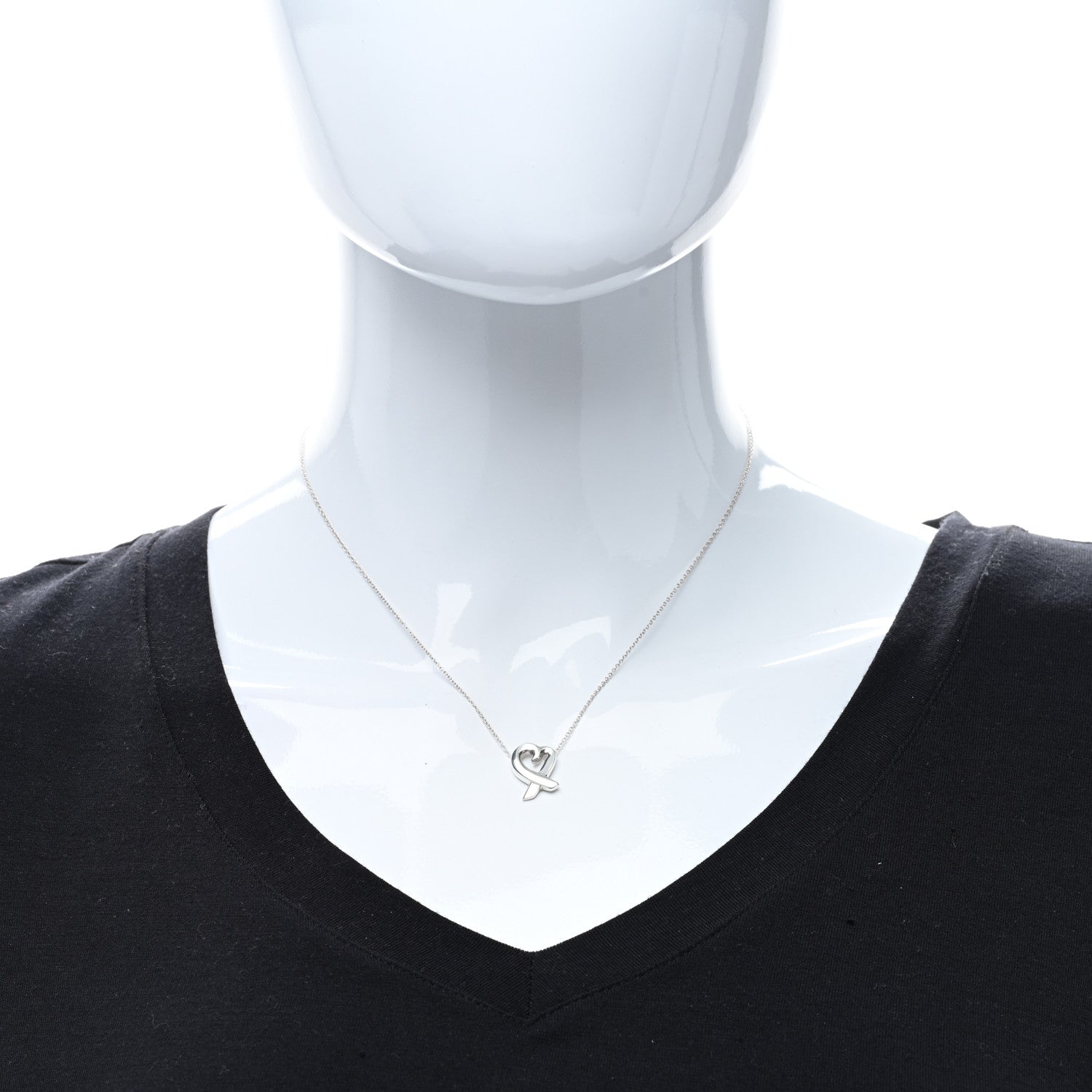 Tiffany Sterling Silver Small Paloma Picasso Loving Heart Pendant Necklace 3 of 5
