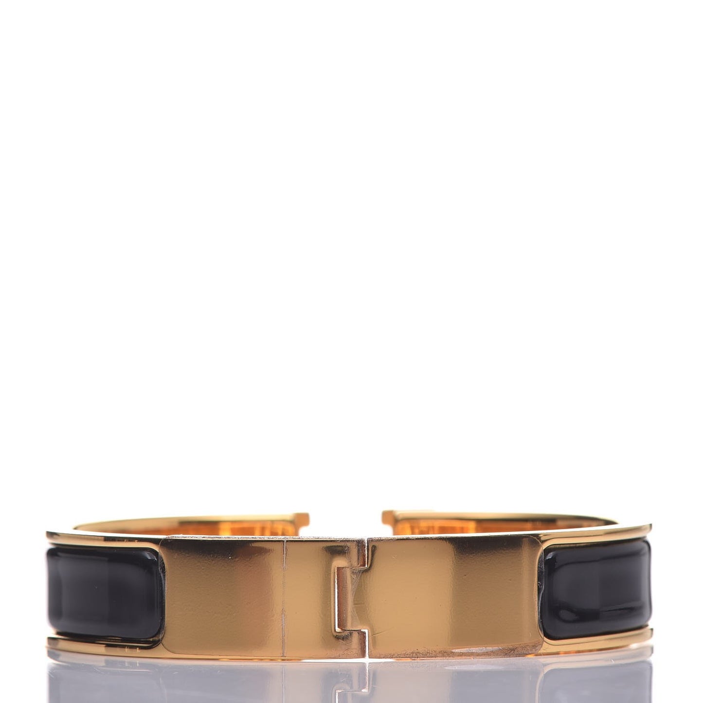 Enamel Narrow Clic Clac H Bracelet PM Black