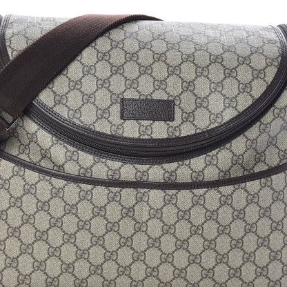 Gucci GG Supreme Monogram Selleria Calfskin Large Diaper Bag Beige Ebony Cocoa Dark Chocolate 5 of 10