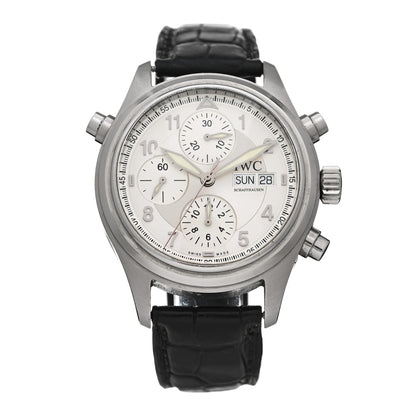 IWC Stainless Steel Alligator 42mm Spitfire Double Chronograph Automatic Watch IW371343 1 of 4