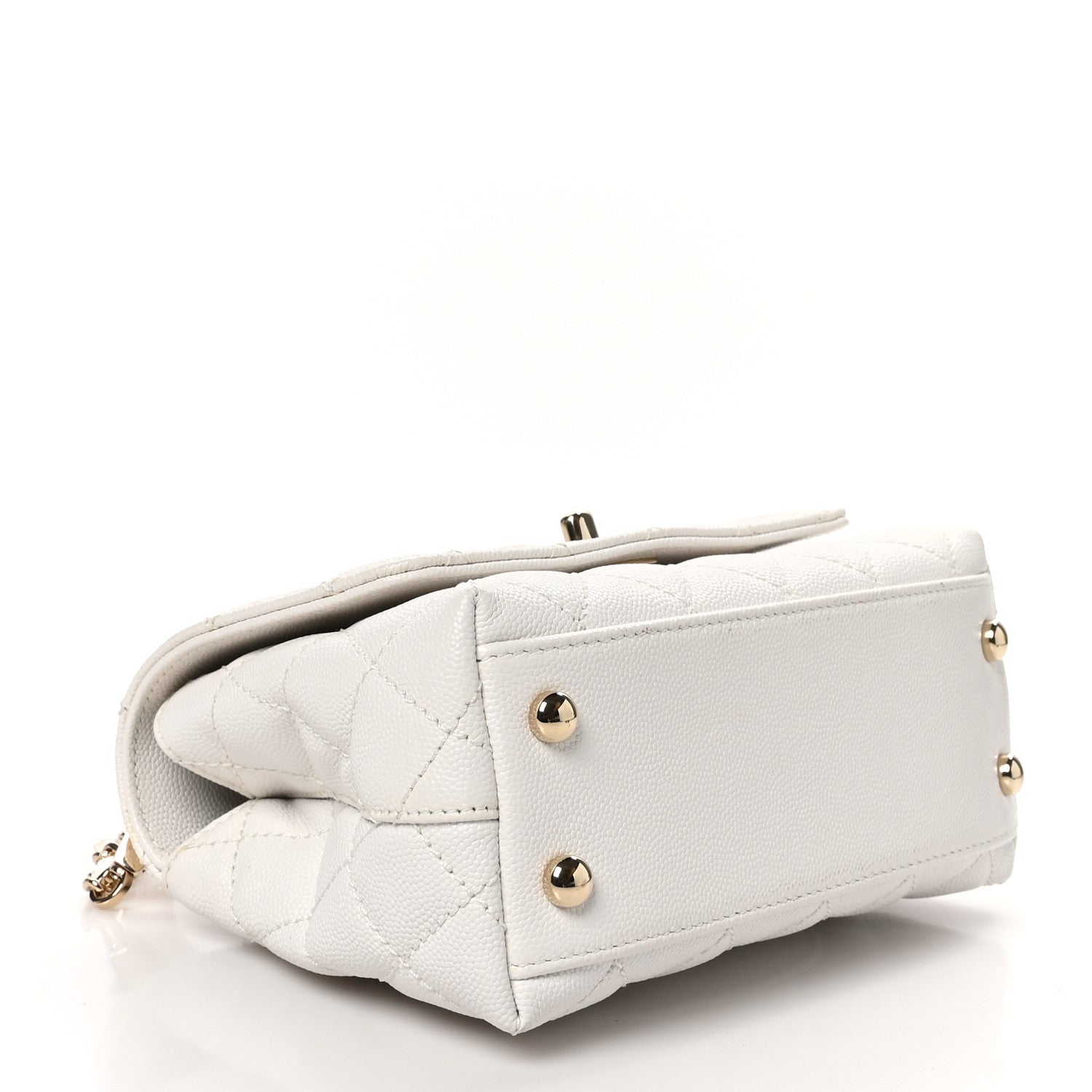 Chanel Caviar Quilted Extra Mini Coco Handle Flap White 4 of 10