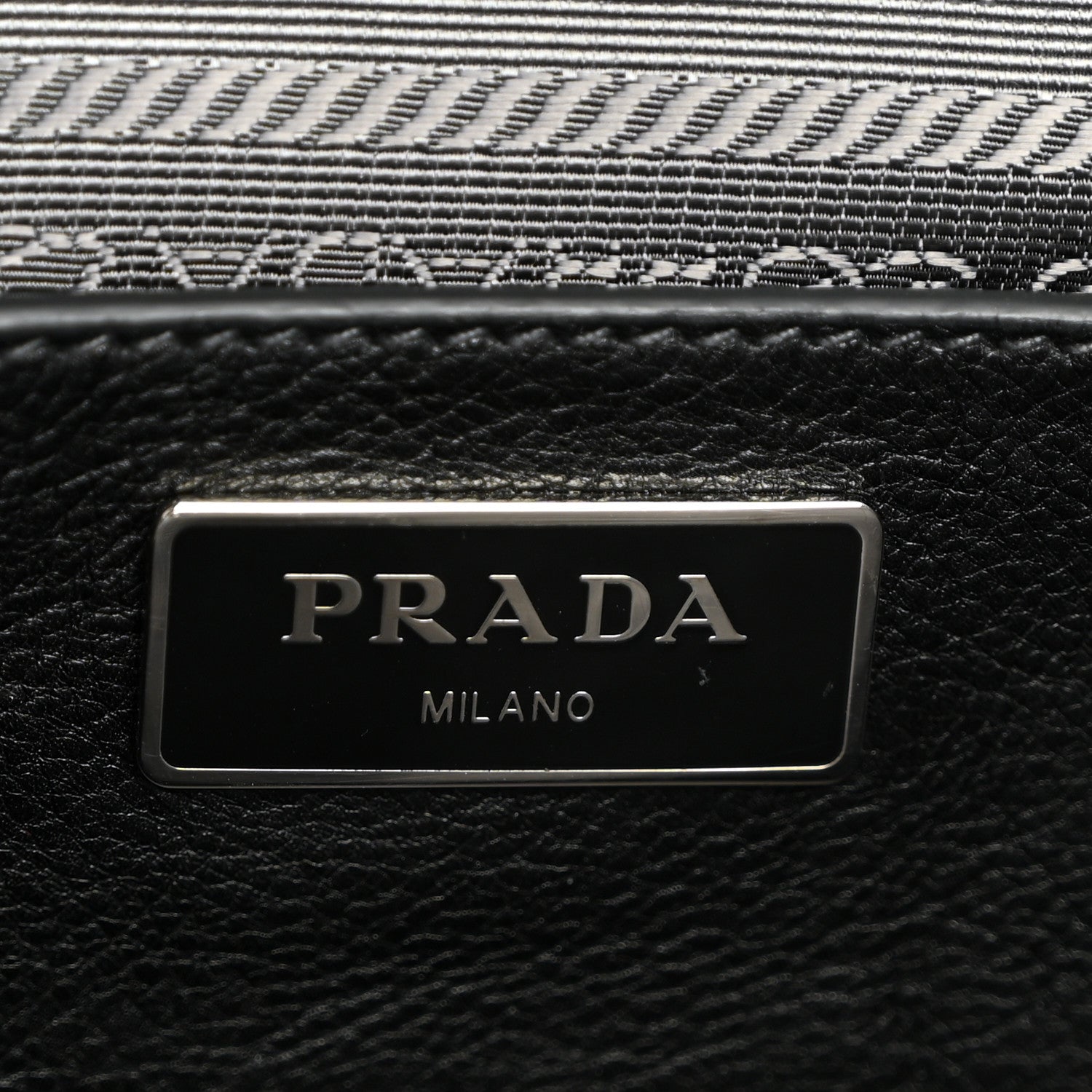 Prada Glace Calf Twin Pocket Tote Black 6 of 9