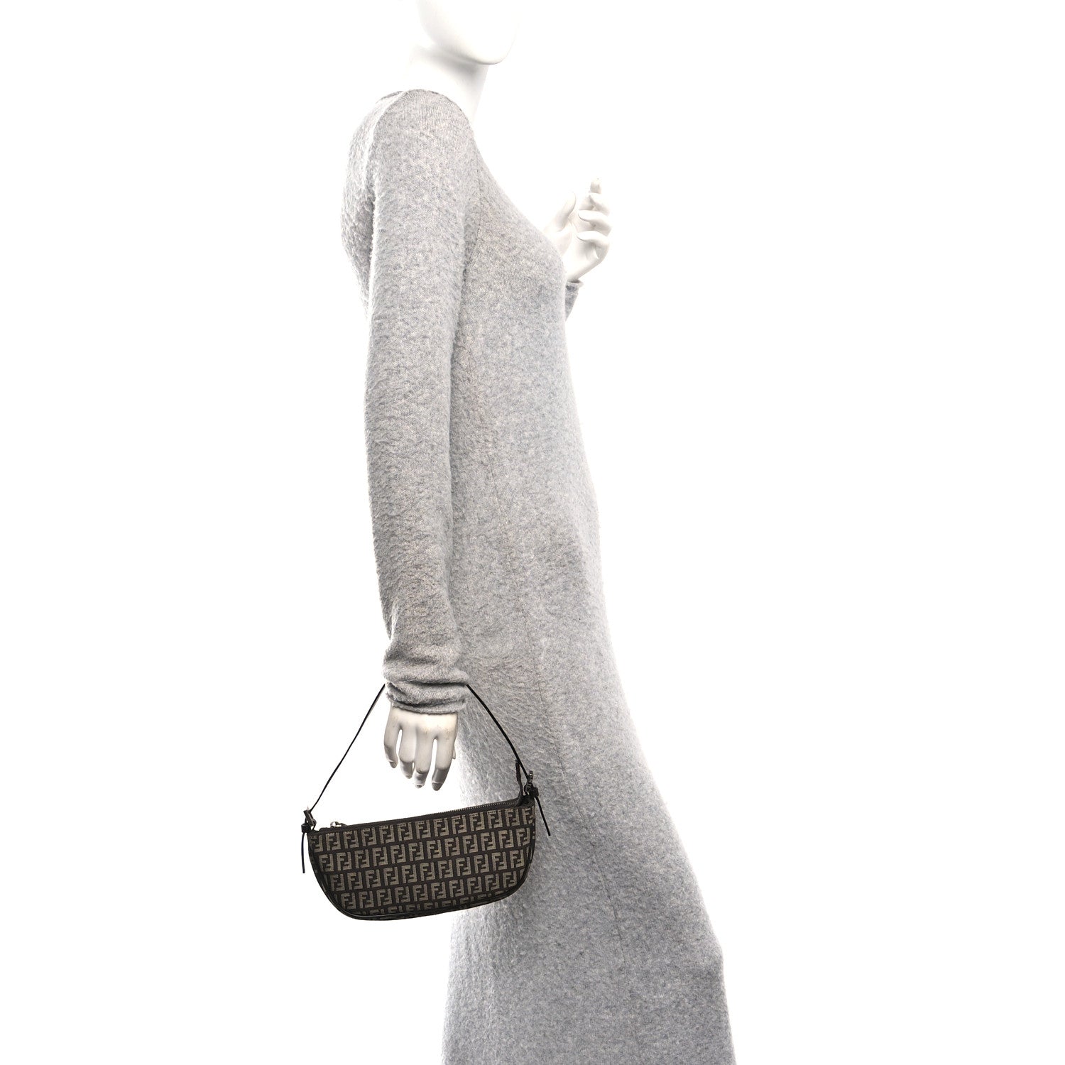 Fendi Zucchino Pochette Dark Brown 2 of 10