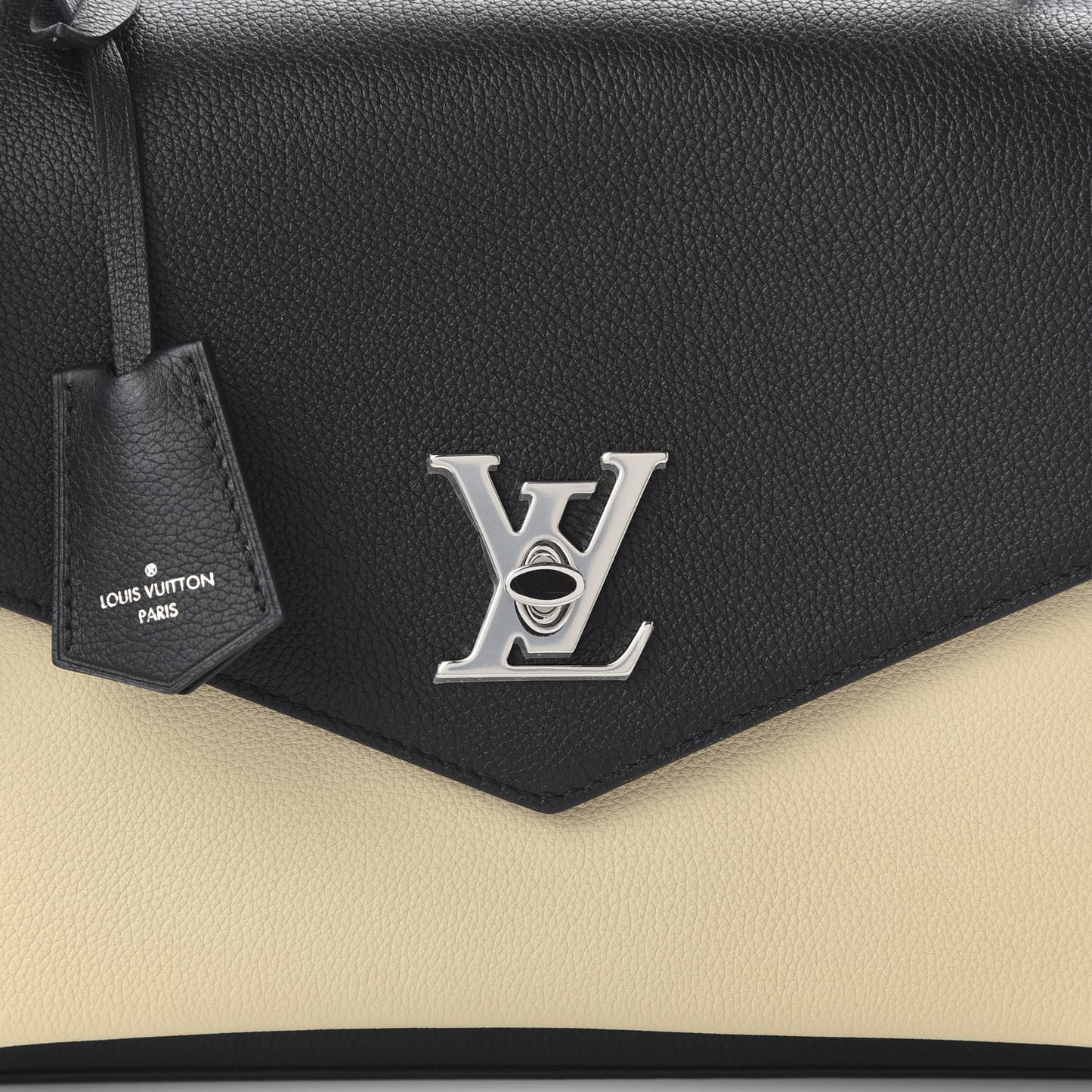 Soft Calfskin My Lockme Top Handle Vanille Black