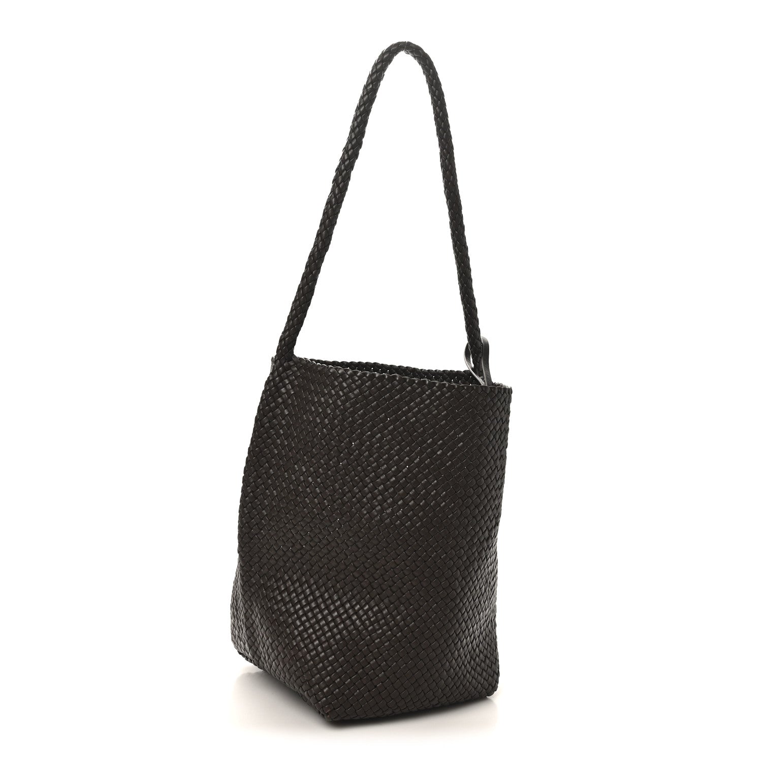 The Row Woven Calfskin Medium N/S Tote Bag Dark Brown 4 of 10