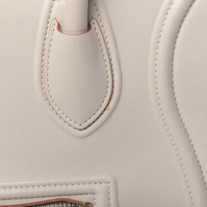Celine Smooth Calfskin Medium Phantom Luggage Chalk Orange Trim 10 of 13