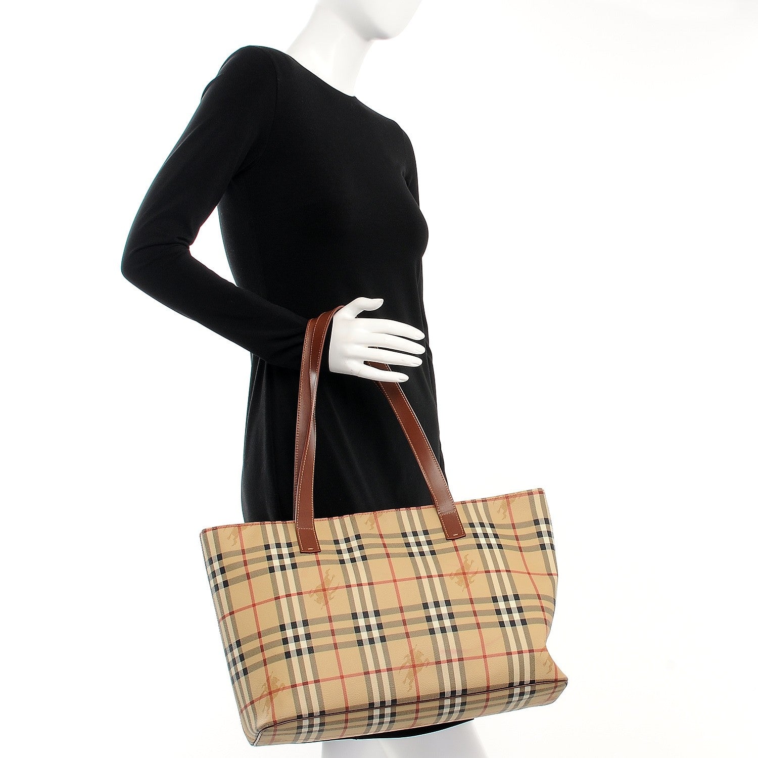 Burberry Haymarket Check Tote Brown 2 of 8