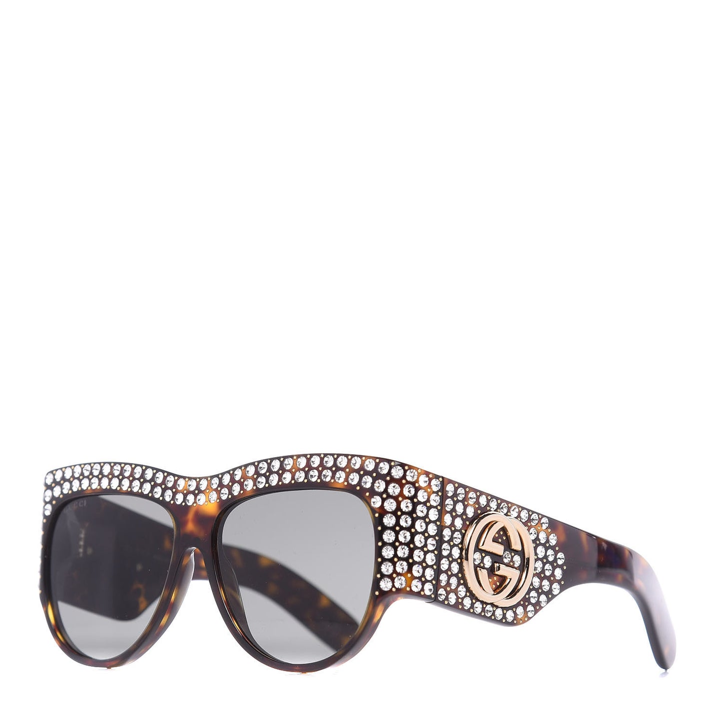 Acetate Crystal Oversize Hollywood Forever Sunglasses GG0144S Tortoiseshell
