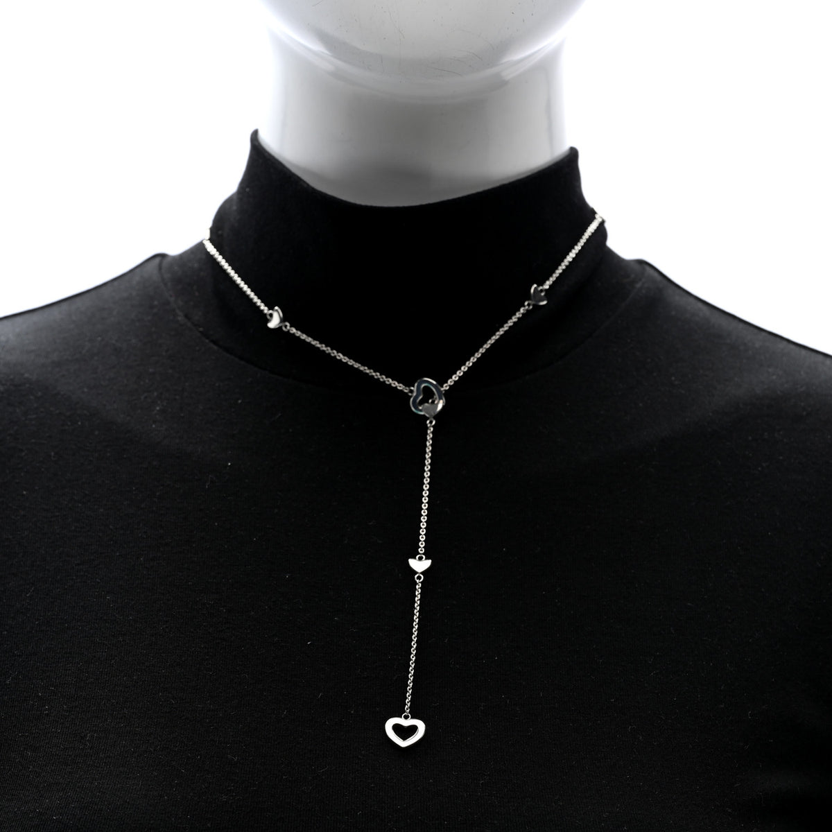 Tiffany Sterling Silver Heart Lariat Necklace 2 of 5