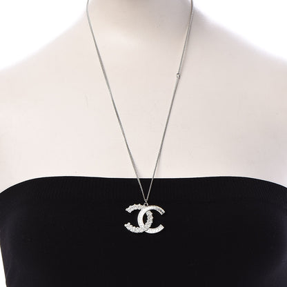 Chanel Baguette Crystal Large CC Necklace Silver 2 of 5