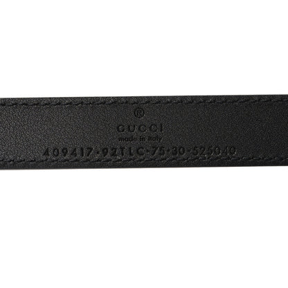 Gucci GG Supreme Monogram Matte Plutone Calfskin Double G 20mm Belt 75 30 Beige Ebony Black 3 of 5