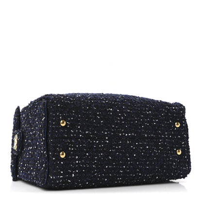 Chanel Tweed Quilted Small Chanel 25 Handbag Blue 4 of 10